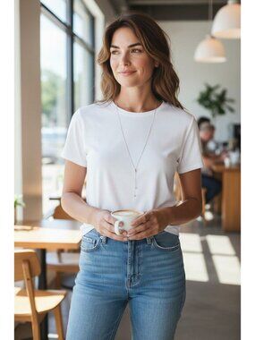 Silver Heart Drop Pendant Necklace With Adjustable Chain